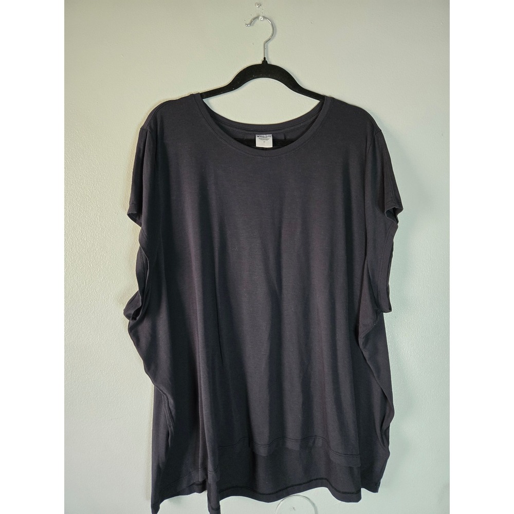Athleta Black Short Sleeve Tee 2X Modal Blend Relaxed Fit Athleisure Top